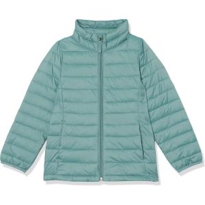 imageAmazon Essentials Girls and Toddlers Lightweight WaterResistant Hooded Packable Mock Puffer JacketGreen