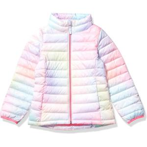 imageAmazon Essentials Girls and Toddlers Lightweight WaterResistant Hooded Packable Mock Puffer JacketPink Ombre