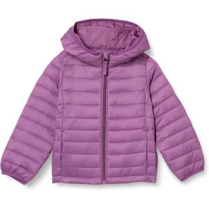 imageAmazon Essentials Girls and Toddlers Lightweight WaterResistant Packable Hooded Puffer JacketDusty Purple