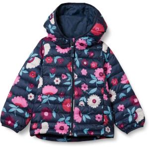 imageAmazon Essentials Girls and Toddlers Lightweight WaterResistant Packable Hooded Puffer JacketNavy Floral