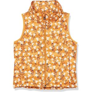imageAmazon Essentials Girls and Toddlers Lightweight WaterResistant Packable Puffer VestApricot Orange Floral