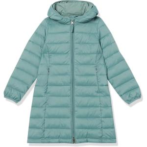 imageAmazon Essentials Girls and Toddlers Long Lightweight Hooded Puffer JacketGreen