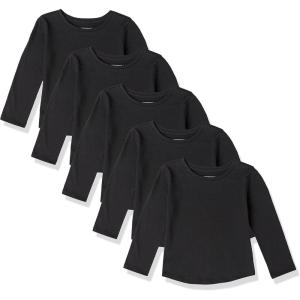 imageAmazon Essentials Girls and Toddlers LongSleeve TShirts MultipacksBlack