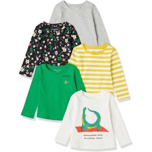 imageAmazon Essentials Girls and Toddlers LongSleeve TShirts MultipacksGreenAlligator Yoga