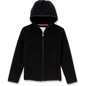 imageAmazon Essentials Girls and Toddlers Polar Fleece FullZip Hooded Lightweight JacketBlack