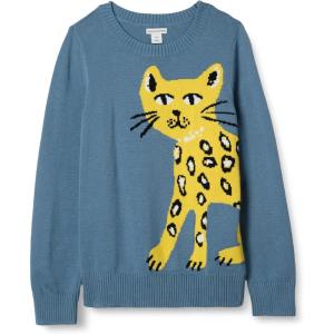 imageAmazon Essentials Girls and Toddlers Pullover Crewneck SweaterBlue Cat