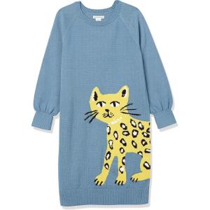imageAmazon Essentials Girls and Toddlers Raglan Sweater DressBlue Cat