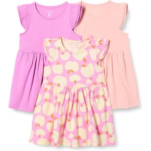 imageAmazon Essentials Girls and Toddlers Ruffle Jersey Tunic Pack of 3MauvePinkApples