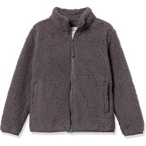 imageAmazon Essentials Girls and Toddlers Sherpa Fleece FullZip Jacket  Discontinued ColorsGrey