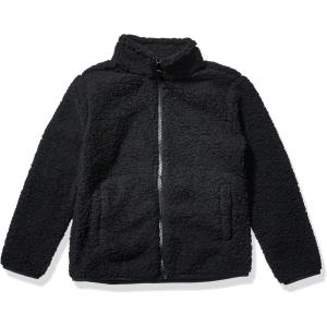 imageAmazon Essentials Girls and Toddlers Sherpa Fleece FullZip JacketBlack