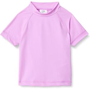 imageAmazon Essentials Girls and Toddlers Short Sleeve Rashguard TShirtBright Lavender