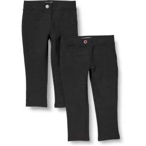 imageAmazon Essentials Girls and Toddlers Uniform Slim Fit PonteKnit Pant Pack of 2Black