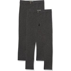 imageAmazon Essentials Girls and Toddlers Uniform Slim Fit PonteKnit Pant Pack of 2Dark Grey