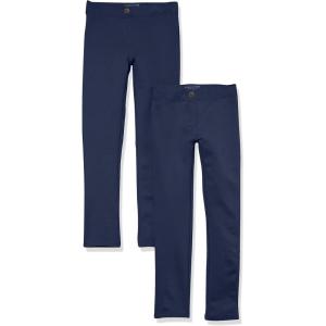imageAmazon Essentials Girls and Toddlers Uniform Slim Fit PonteKnit Pant Pack of 2Navy