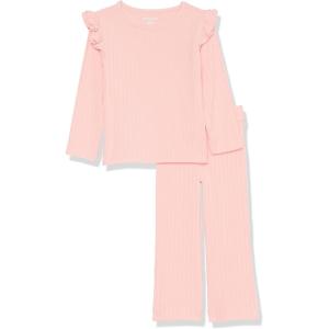 imageAmazon Essentials Girls and Toddlers WideRib Outfit Set Pack of 2Blush