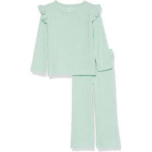 imageAmazon Essentials Girls and Toddlers WideRib Outfit Set Pack of 2Mint Green