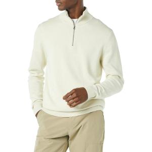 imageAmazon Essentials Mens 100 Cotton QuarterZip SweaterIvory
