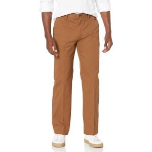 imageAmazon Essentials Mens ClassicFit WrinkleResistant FlatFront Chino Pant Available in Big ampamp TallDark Khaki Brown