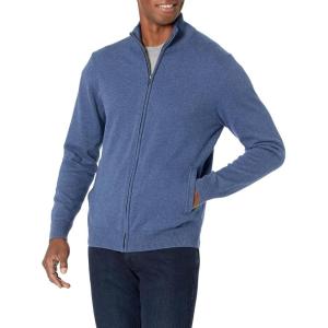 imageAmazon Essentials Mens FullZip Cotton SweaterBlue Heather