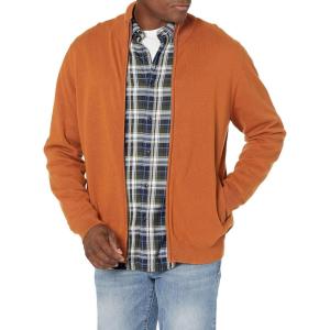imageAmazon Essentials Mens FullZip Cotton SweaterRust