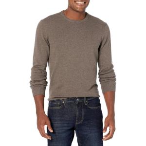 imageAmazon Essentials Mens LongSleeve Crewneck Sweater 100 Cotton Big ampamp Tall Options AvailableBrown Heather