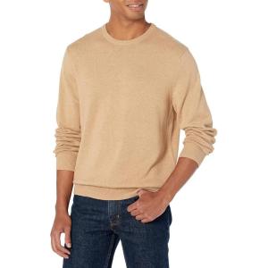 imageAmazon Essentials Mens LongSleeve Crewneck Sweater 100 Cotton Big ampamp Tall Options AvailableCamel Heather