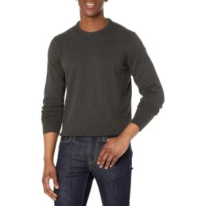 imageAmazon Essentials Mens LongSleeve Crewneck Sweater 100 Cotton Big ampamp Tall Options AvailableCharcoal Heather