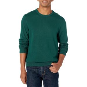 imageAmazon Essentials Mens LongSleeve Crewneck Sweater 100 Cotton Big ampamp Tall Options AvailableDark Green