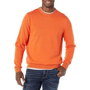 imageAmazon Essentials Mens LongSleeve Crewneck Sweater 100 Cotton Big ampamp Tall Options AvailableOrange