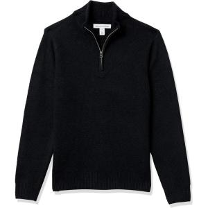 imageAmazon Essentials Mens LongSleeve Soft Touch QuarterZip SweaterBlack