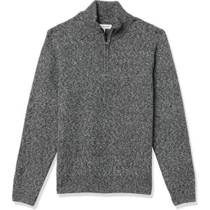 imageAmazon Essentials Mens LongSleeve Soft Touch QuarterZip SweaterCharcoal Marl
