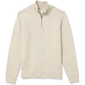 imageAmazon Essentials Mens LongSleeve Soft Touch QuarterZip SweaterOffwhite