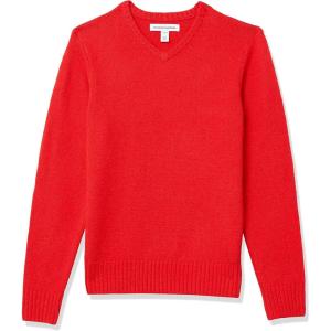imageAmazon Essentials Mens LongSleeve Soft Touch VNeck SweaterRed