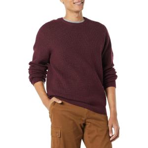 imageAmazon Essentials Mens LongSleeve Soft Touch Waffle Stitch Crewneck SweaterBurgundy