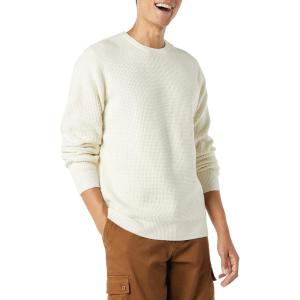 imageAmazon Essentials Mens LongSleeve Soft Touch Waffle Stitch Crewneck SweaterIvory