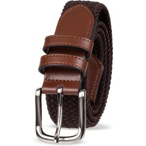 imageAmazon Essentials Mens Stretch Woven Braid BeltDeep Brown
