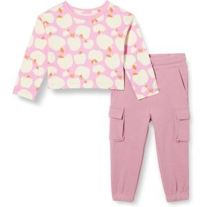 imageAmazon Essentials girls Long Sleeve TShirt and Pull on Pants SetMauveApples