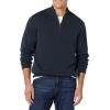 imageAmazon Essentials Mens 100 Cotton QuarterZip SweaterNavy
