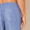 imageAmazon Essentials Mens 9quot Swim Trunks with Mesh Lining Pockets Drawstring ClosureBlue Geometric Print