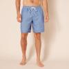 imageAmazon Essentials Mens 9quot Swim Trunks with Mesh Lining Pockets Drawstring ClosureBlue Geometric Print