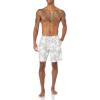 imageAmazon Essentials Mens 9quot Swim Trunks with Mesh Lining Pockets Drawstring ClosureGrey Hibiscus Flower