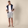 imageAmazon Essentials Mens 9quot Swim Trunks with Mesh Lining Pockets Drawstring ClosureNavy Folk Floral