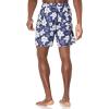 imageAmazon Essentials Mens 9quot Swim Trunks with Mesh Lining Pockets Drawstring ClosureNavy Hibiscus Flower
