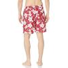 imageAmazon Essentials Mens 9quot Swim Trunks with Mesh Lining Pockets Drawstring ClosureRed Hibiscus Flower