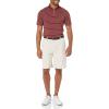 imageAmazon Essentials Mens Golf Polo Shirt Short Sleeve SlimFit QuickDryBurgundy Stripe