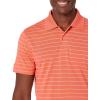 imageAmazon Essentials Mens Golf Polo Shirt Short Sleeve SlimFit QuickDryCoral Orange Stripe
