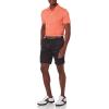 imageAmazon Essentials Mens Golf Polo Shirt Short Sleeve SlimFit QuickDryCoral Orange Stripe