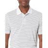 imageAmazon Essentials Mens Golf Polo Shirt Short Sleeve SlimFit QuickDryWhite Stripe