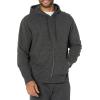 imageAmazon Essentials Mens LongSleeve French Terry FullZip Hoodie Available in Big ampamp TallCharcoal Heather