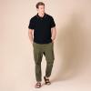 imageAmazon Essentials Mens Polo Shirts Short Sleeve SlimFit Cotton PiqueBlack Thin Stripe